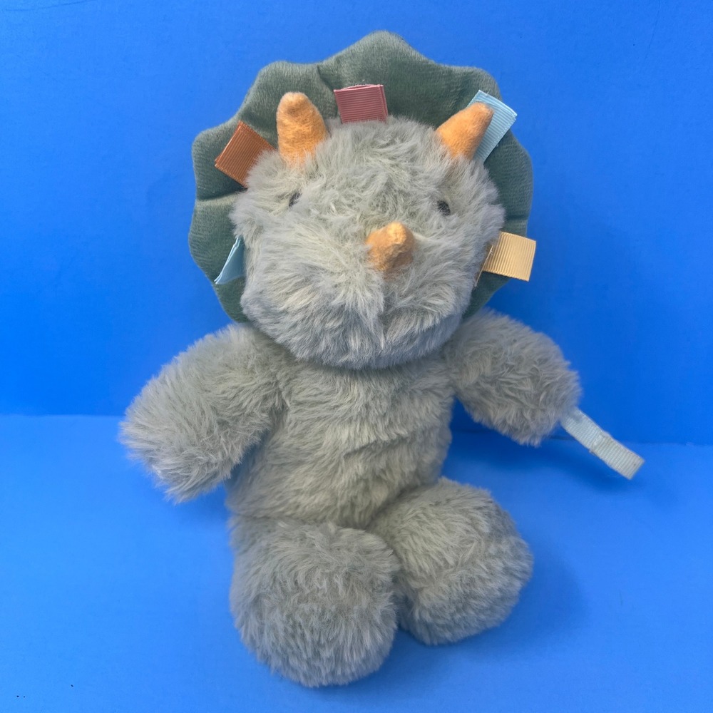 Cloud Island Triceratops Baby Rattle Plush Green Animal Nursery Sensory Toy - Picture 12 of 14